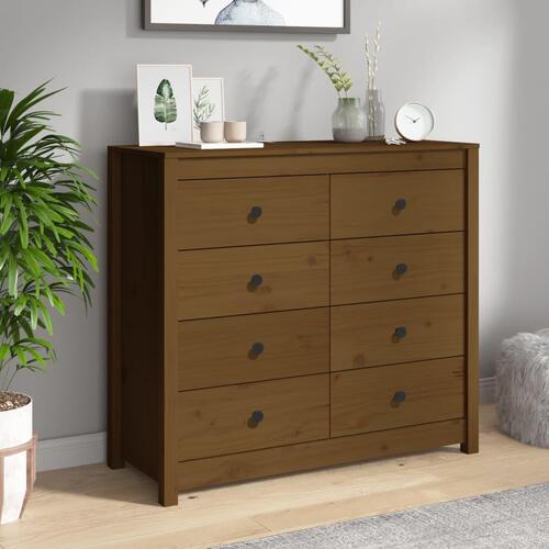 Kommode 100x40x90 cm massivt fyrretræ gyldenbrun