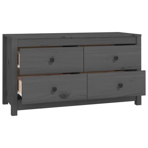 Kommode 100x40x54 cm massivt fyrretræ grå