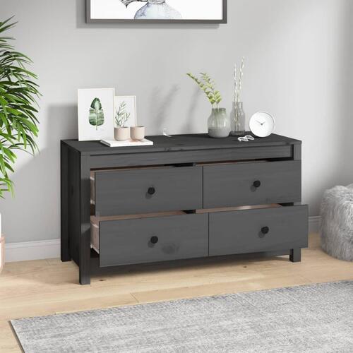 Kommode 100x40x54 cm massivt fyrretræ grå