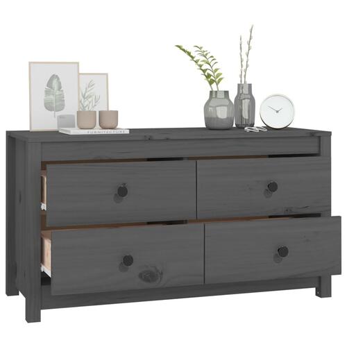 Kommode 100x40x54 cm massivt fyrretræ grå