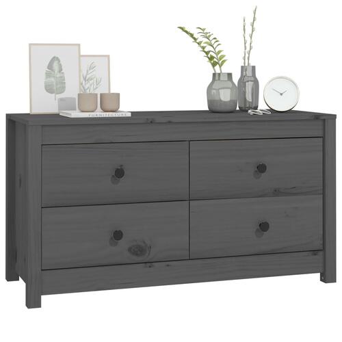 Kommode 100x40x54 cm massivt fyrretræ grå