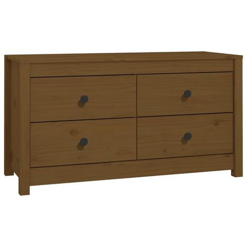 Sideskab 100x40x54 cm massivt fyrretræ gyldenbrun