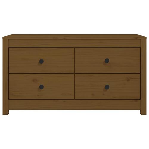 Sideskab 100x40x54 cm massivt fyrretræ gyldenbrun