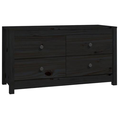 Kommode 100x40x54 cm massivt fyrretræ sort