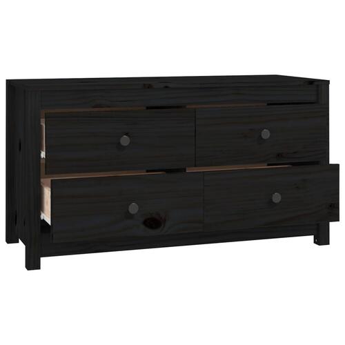 Kommode 100x40x54 cm massivt fyrretræ sort