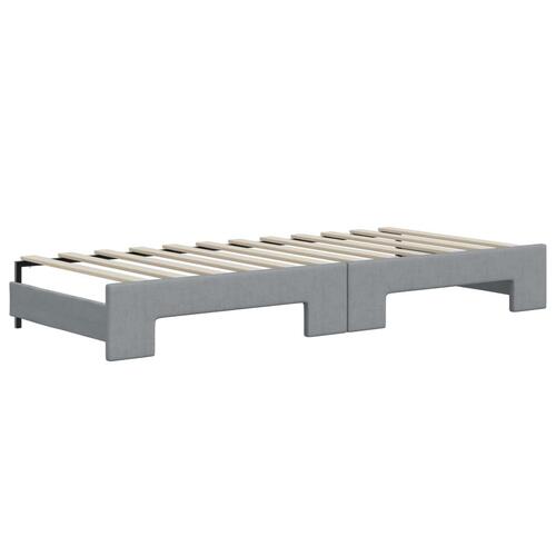 Daybed med udtræk og skuffer 80x200 cm stof lysegrå