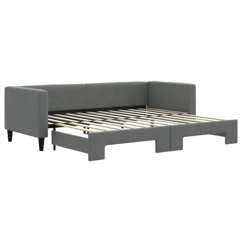 Daybed med udtræk 80x200 cm stof mørkegrå