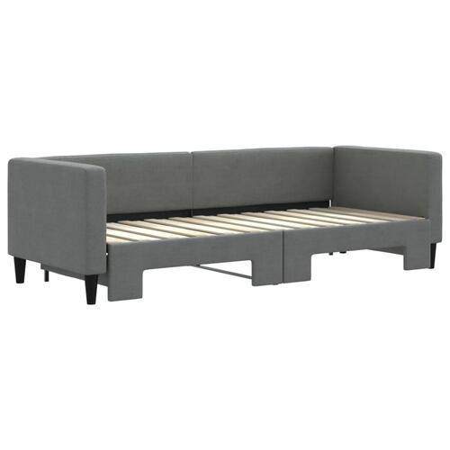 Daybed med udtræk 80x200 cm stof mørkegrå