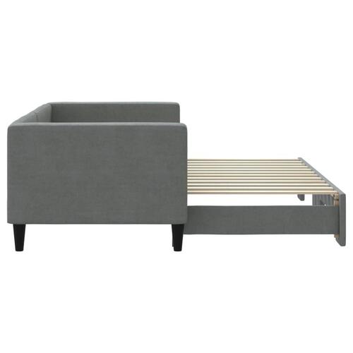 Daybed med udtræk 80x200 cm stof mørkegrå