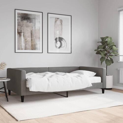 Daybed med madras 100x200 cm stof mørkegrå
