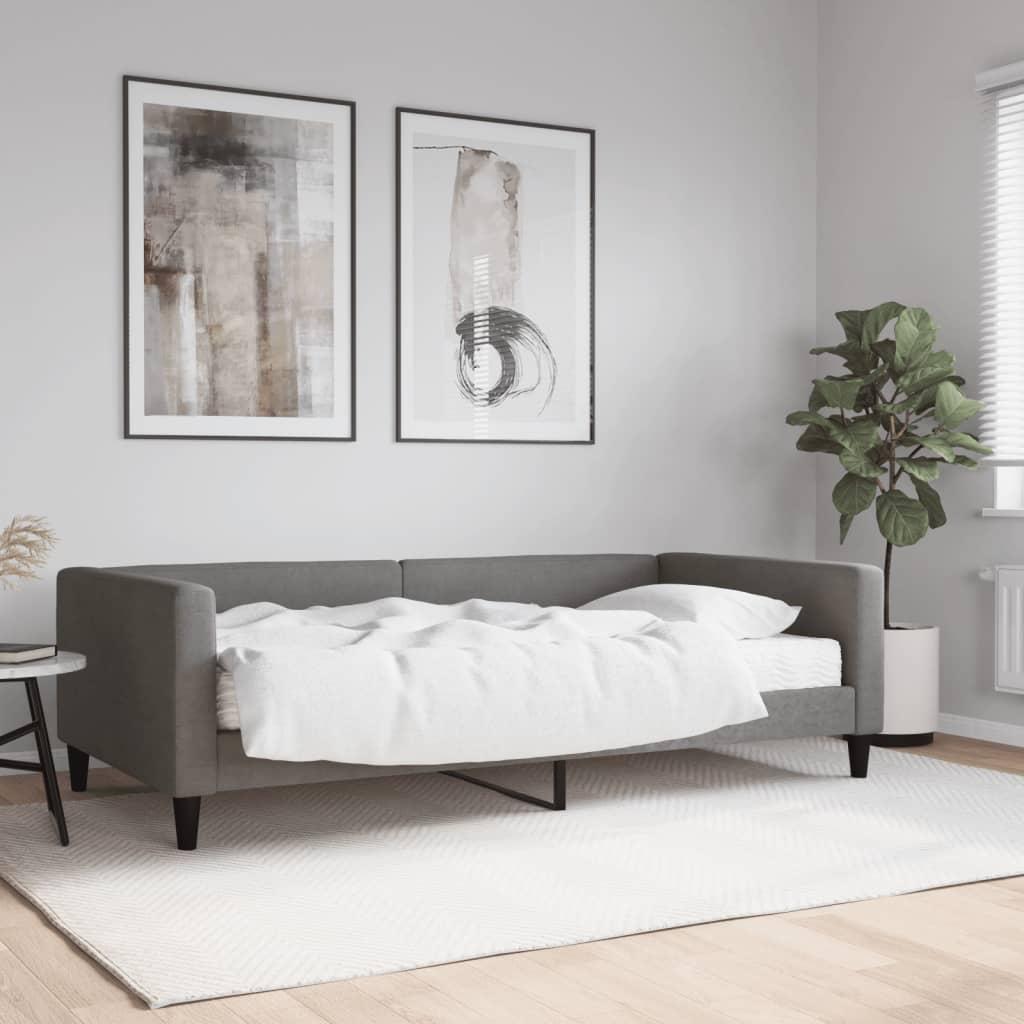 Daybed med madras 100x200 cm stof mørkegrå