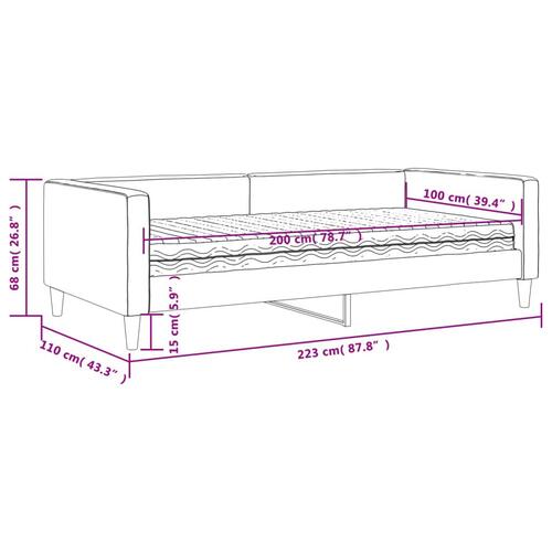 Daybed med madras 100x200 cm stof mørkegrå