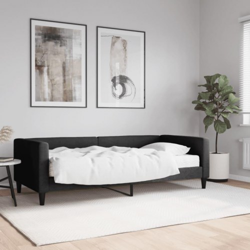 Daybed med madras 90x190 cm stof sort