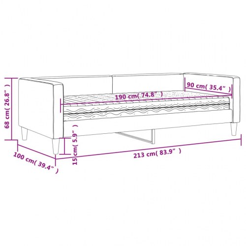 Daybed med madras 90x190 cm stof sort