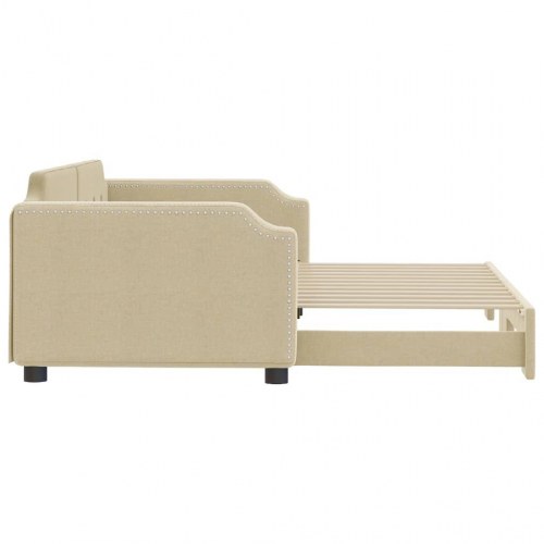 Daybed med udtræk 100 x 200 cm - cremefarvet