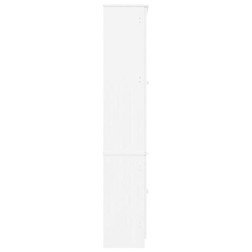 Vitrineskab ALTA 77x35x186,5 massivt fyrretræ hvid