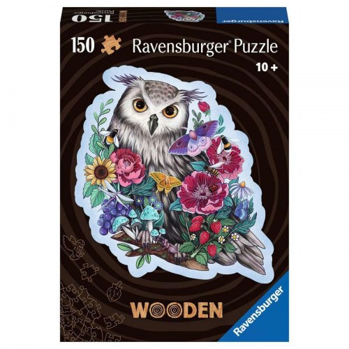 Puslespil Ravensburger træ - Ugle, 150 brikker (10+)