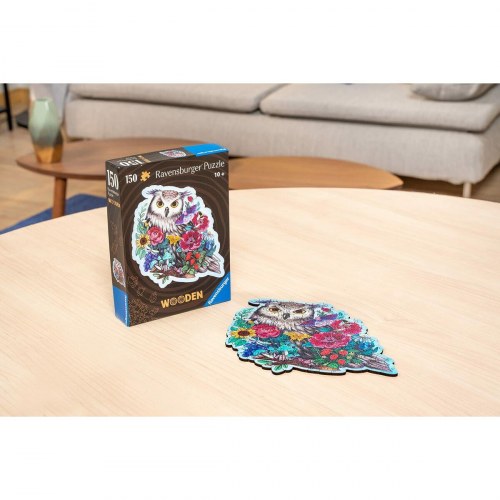 Puslespil Ravensburger træ - Ugle, 150 brikker (10+)