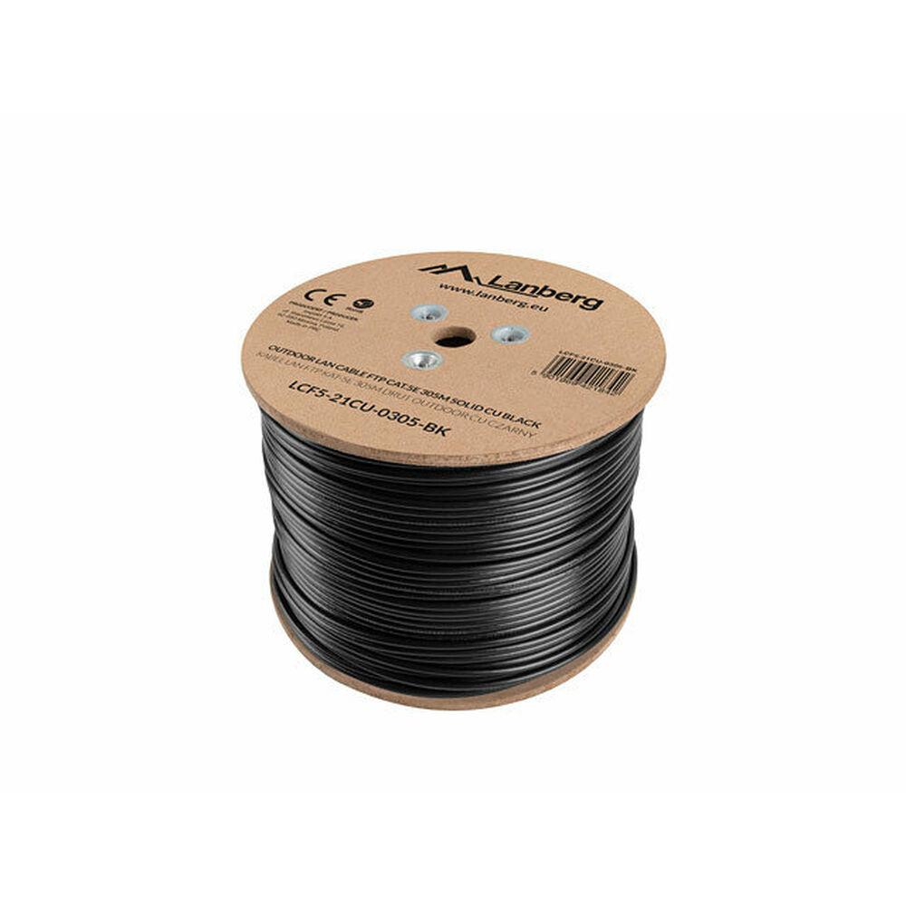 Lanberg FTP Cat5e stift netværkskabel - Sort 305 m (LCF5-21CU-0305-BK)