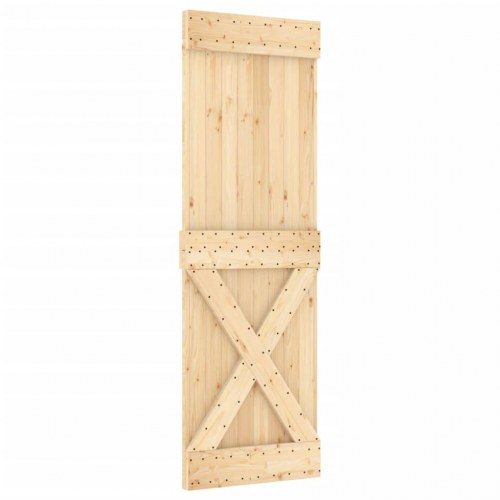 Skydedør med monteringssæt 70x210 cm massivt fyrretræ