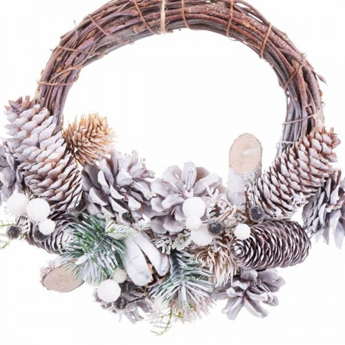 Adventskrans Multifarvet Spanskrør Plastik Foam Ananas 24 x 22 x 8 cm