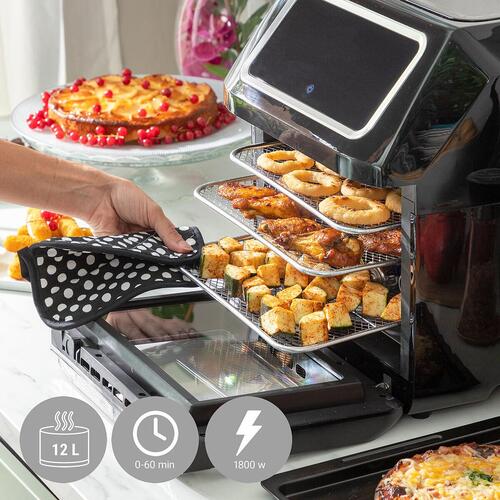 Airfryer Rustfrit stål Sort 12 L 1800 W (OUTLET C)