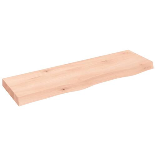 Bordplade til badeværelse 100x30x(2-6)cm massivt træ ubehandlet