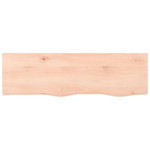 Bordplade til badeværelse 100x30x(2-6)cm massivt træ ubehandlet