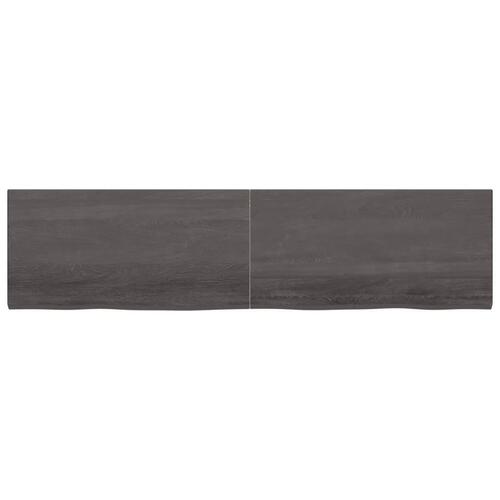 Bordplade til badeværelse 200x50x(2-4) cm massivt træ mørkebrun