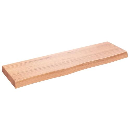Bordplade til badeværelse 100x30x(2-6) cm massivt træ lysebrun