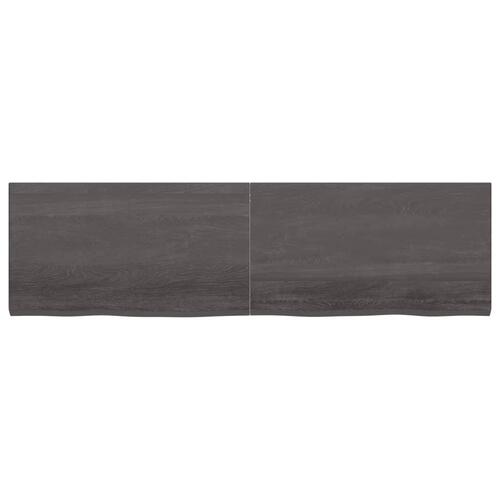 Bordplade til badeværelse 180x50x(2-4) cm massivt træ mørkebrun