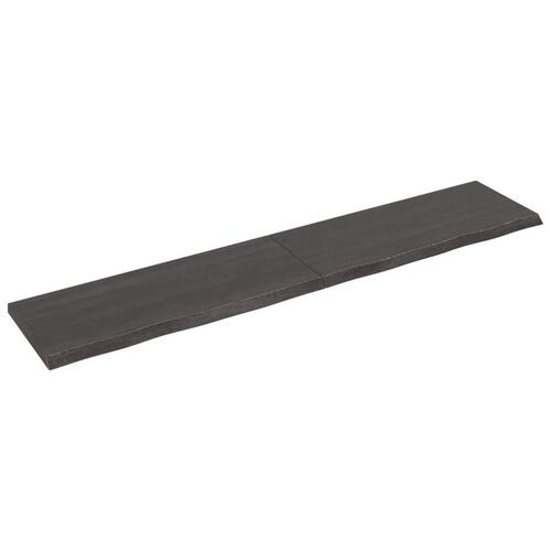 Bordplade til badeværelse 200x40x(2-4) cm massivt træ mørkebrun
