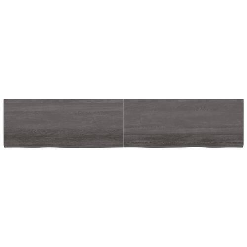 Bordplade til badeværelse 200x40x(2-4) cm massivt træ mørkebrun