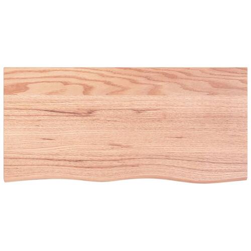 Bordplade til badeværelse 100x50x(2-6) cm massivt træ lysebrun