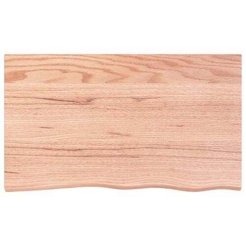 Bordplade til badeværelse 100x60x(2-6) cm massivt træ lysebrun