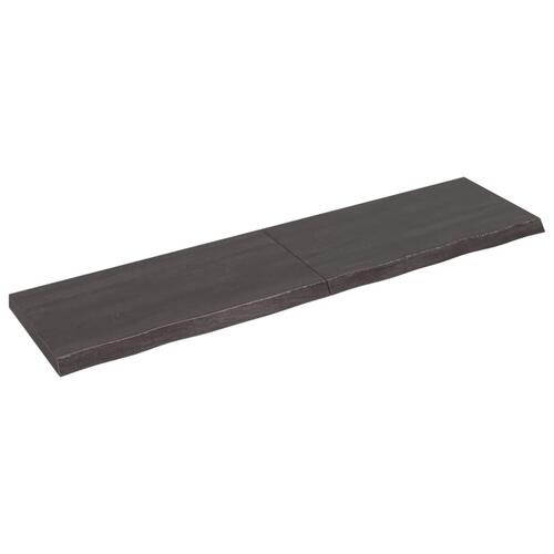 Bordplade til badeværelse 200x50x(2-6) cm massivt træ mørkebrun