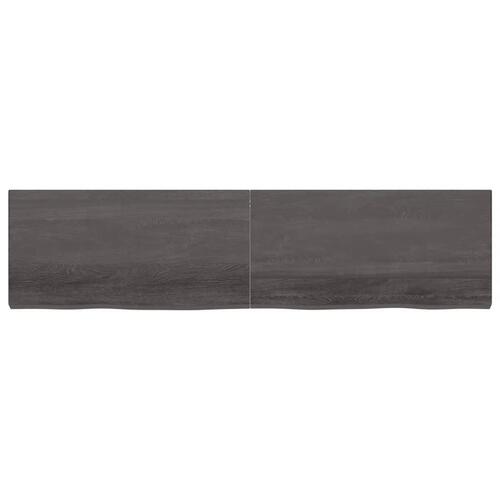 Bordplade til badeværelse 200x50x(2-6) cm massivt træ mørkebrun