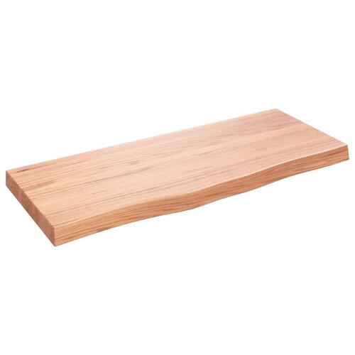 Bordplade til badeværelse 100x40x(2-6) cm massivt træ lysebrun