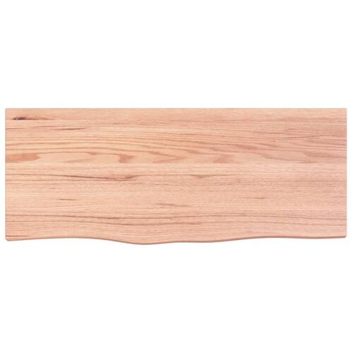 Bordplade til badeværelse 100x40x(2-6) cm massivt træ lysebrun