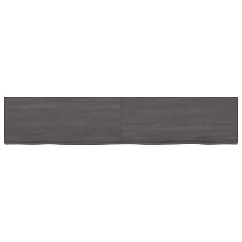 Bordplade til badeværelse 200x40x(2-6) cm massivt træ mørkebrun