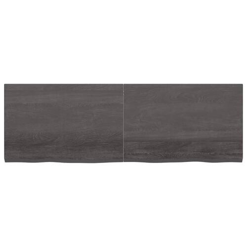 Bordplade til badeværelse 180x60x(2-4) cm massivt træ mørkebrun
