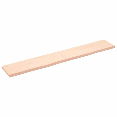 Bordplade til badeværelse 180x30x(2-4)cm massivt træ ubehandlet