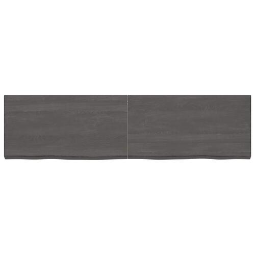 Bordplade til badeværelse 220x60x(2-6) cm massivt træ mørkebrun