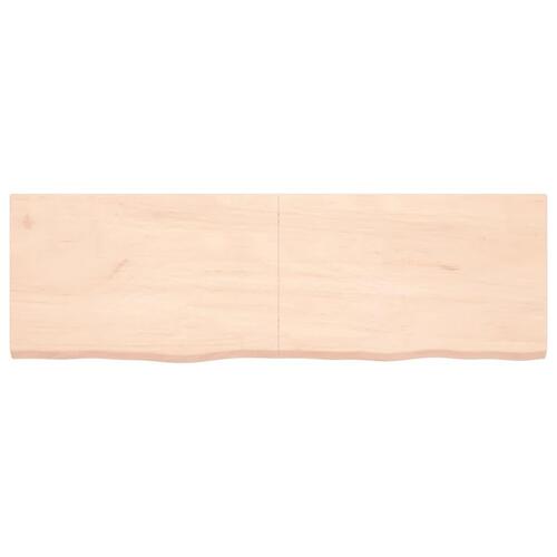 Bordplade til badeværelse 160x50x(2-4)cm massivt træ ubehandlet