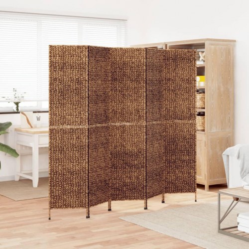 Rumdeler med 5 paneler i vandhyacint - 205 × 180 cm, brun
