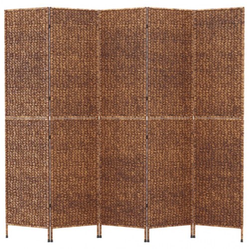 Rumdeler med 5 paneler i vandhyacint - 205 × 180 cm, brun