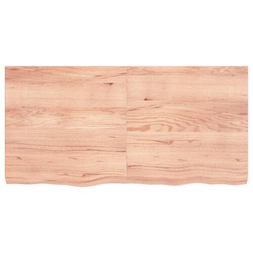 Bordplade til badeværelse 120x60x(2-6) cm massivt træ lysebrun