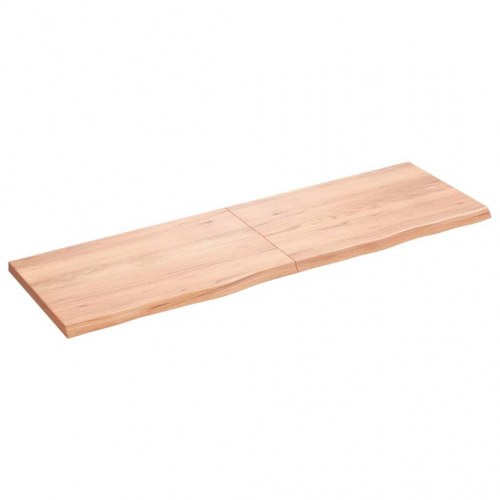 Bordplade til badeværelse 160x50x(2-4) cm massivt træ lysebrun