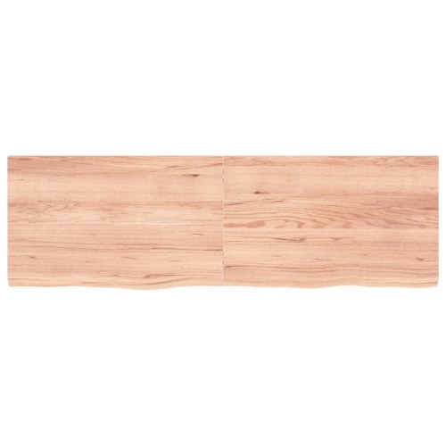 Bordplade til badeværelse 160x50x(2-4) cm massivt træ lysebrun