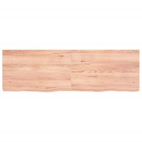 Bordplade til badeværelse 160x50x(2-6) cm massivt træ lysebrun